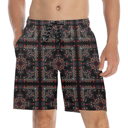 Bandana Print Design LKS307 Men's Swim Trunks Beach Shorts