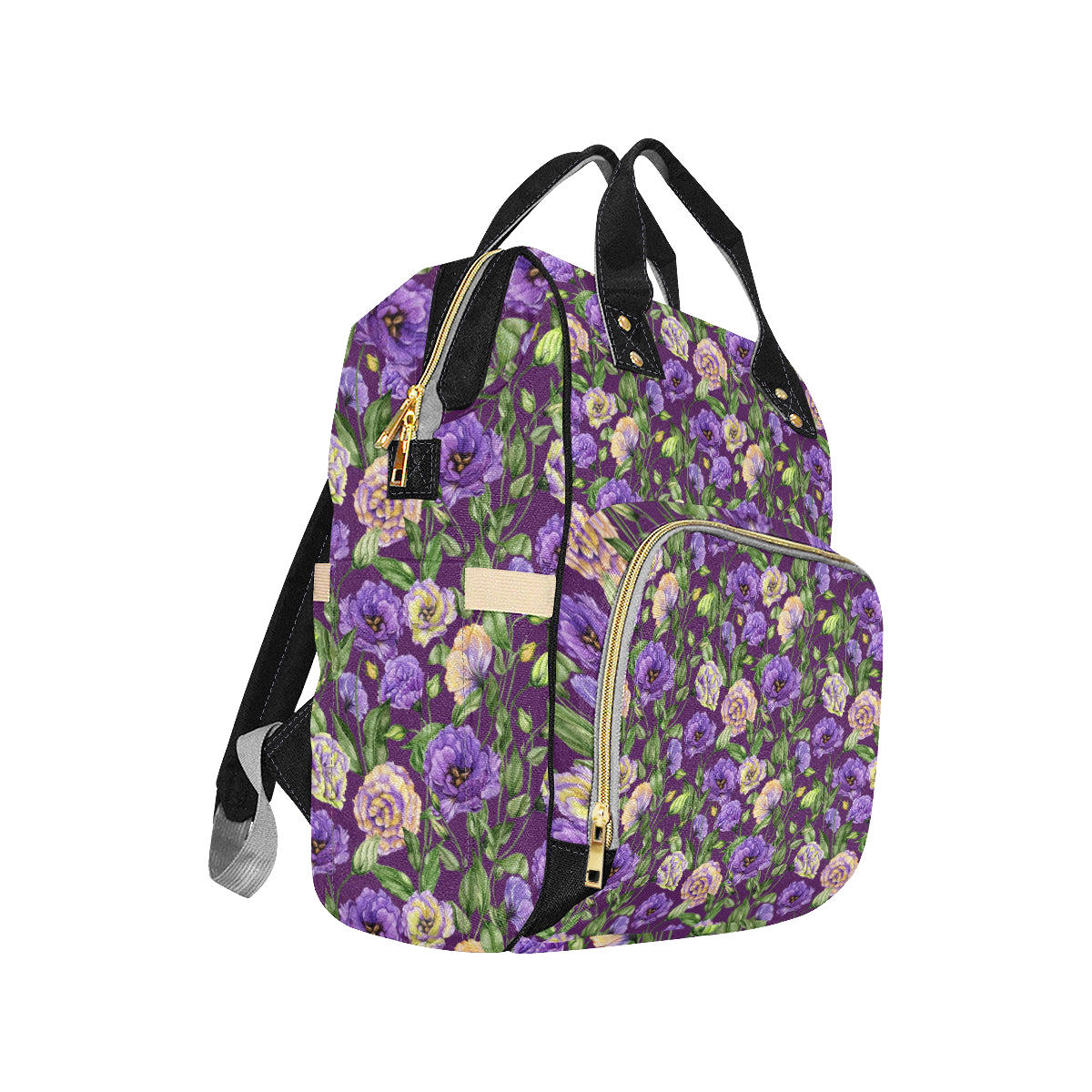 Lisianthus Pattern Print Design LT03 Diaper Bag Backpack