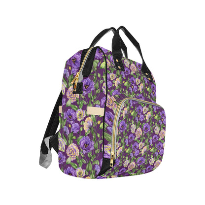 Lisianthus Pattern Print Design LT03 Diaper Bag Backpack