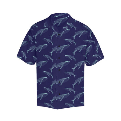 Blue Whale Print Design LKS402 Men's Men's Hawaiian Shirt