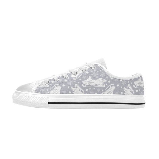 Snowmobile Print Design LKS302 Women's White Low Top Shoes