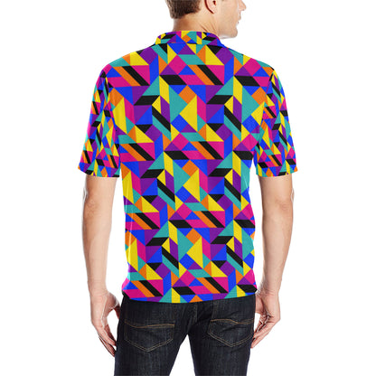 90s Colorful Pattern Print Design 1 Men Polo Shirt
