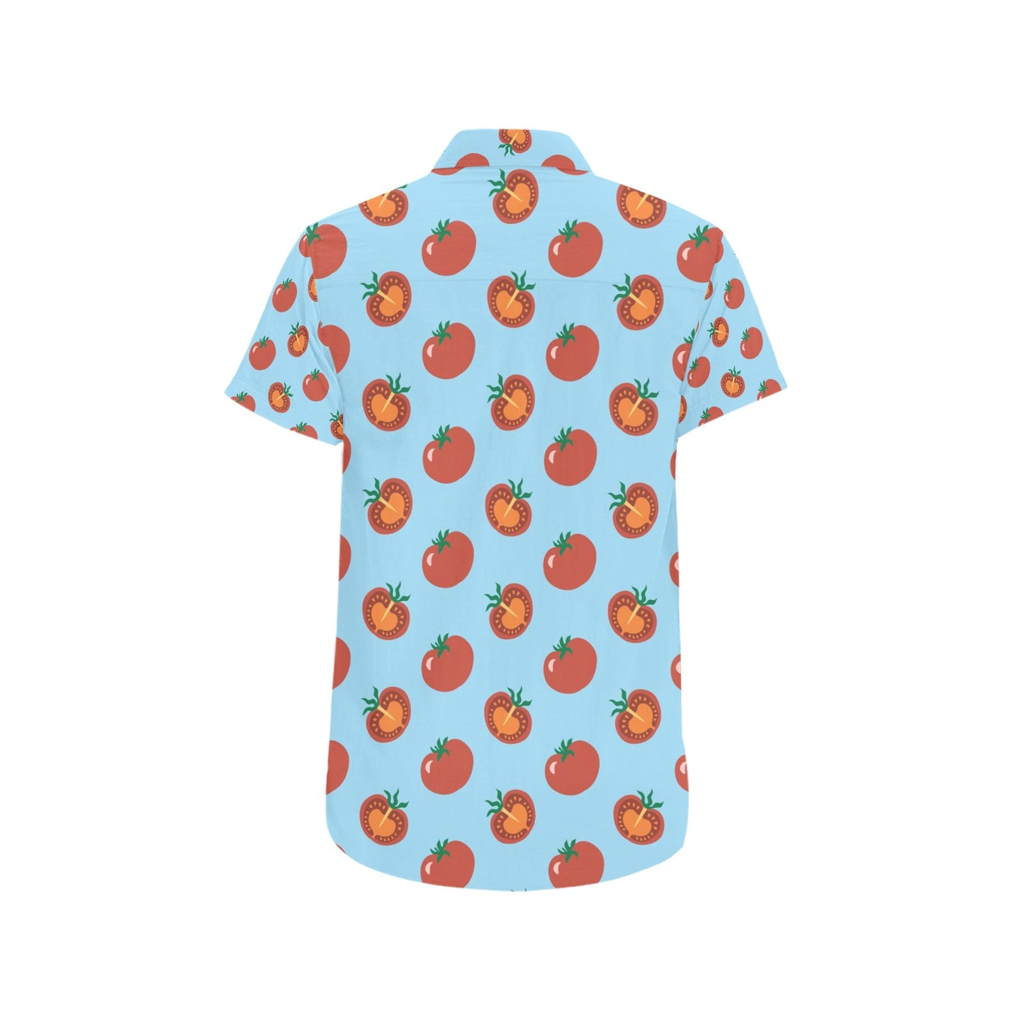 Tomato Print Design LKS304 Men Short Sleeve Button Up Shirt