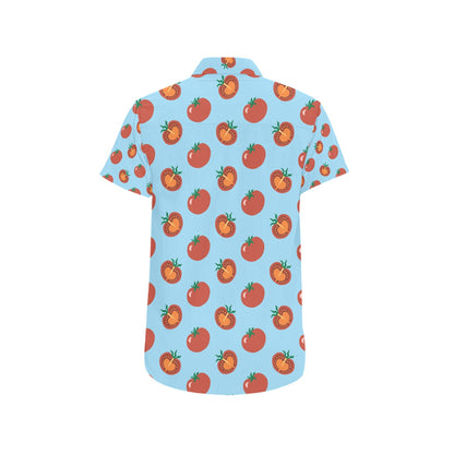 Tomato Print Design LKS304 Men Short Sleeve Button Up Shirt