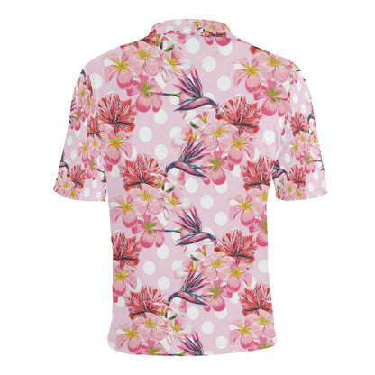 Bird Of Paradise Pattern Print Design BOP011 Men Polo Shirt