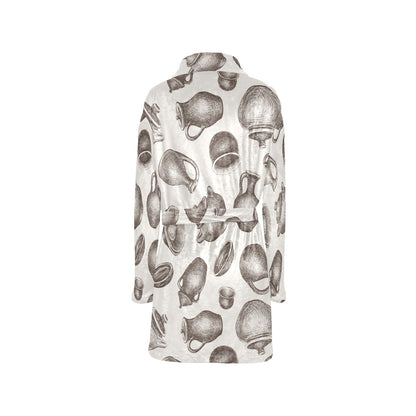 Pottery Pattern Print Design A01 Women's Fleece Robe