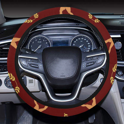 Ancient Greek Print Design LKS307 Steering Wheel Cover with Elastic Edge