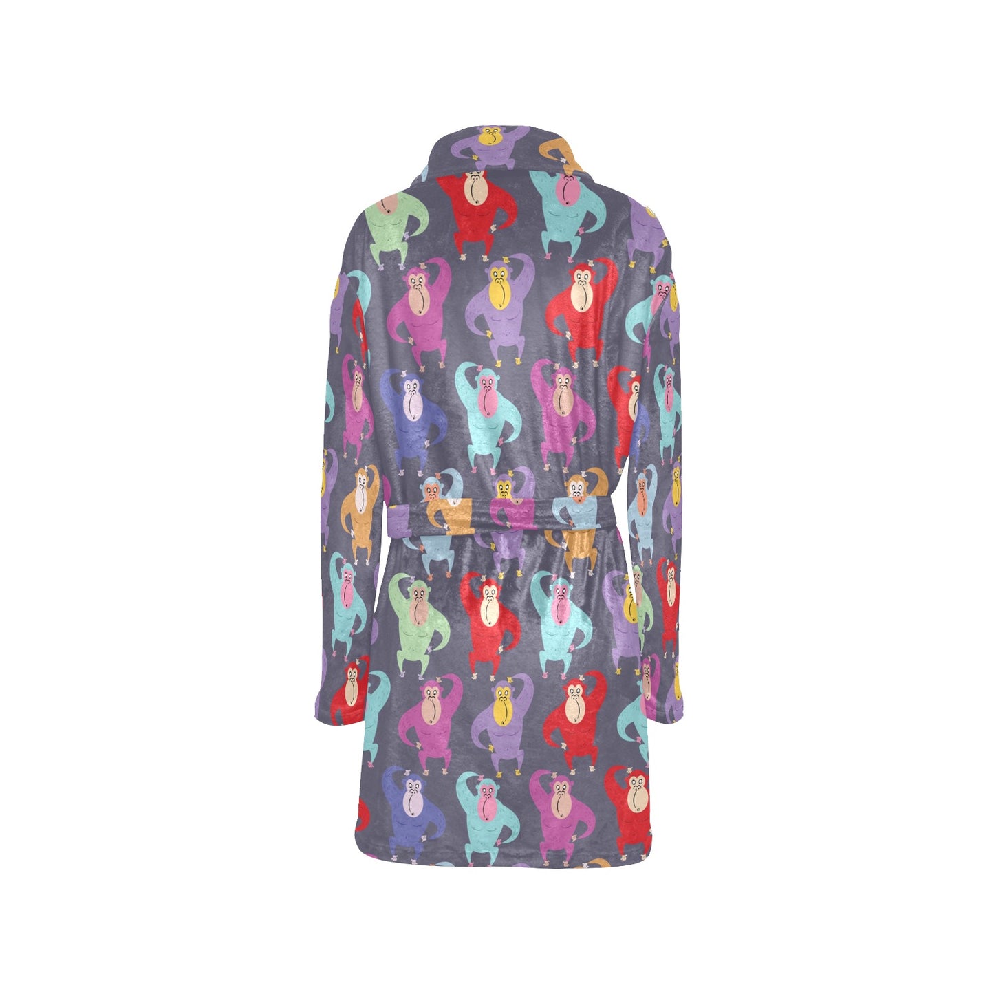 Chimpanzee Pattern Print Design 03 Women's Fleece Robe