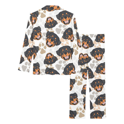 Rottweiler Pattern Print Design A03 Women's Long Pajama Set