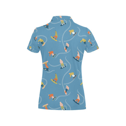 Snowboard Print Design LKS303 Women's Polo Shirt