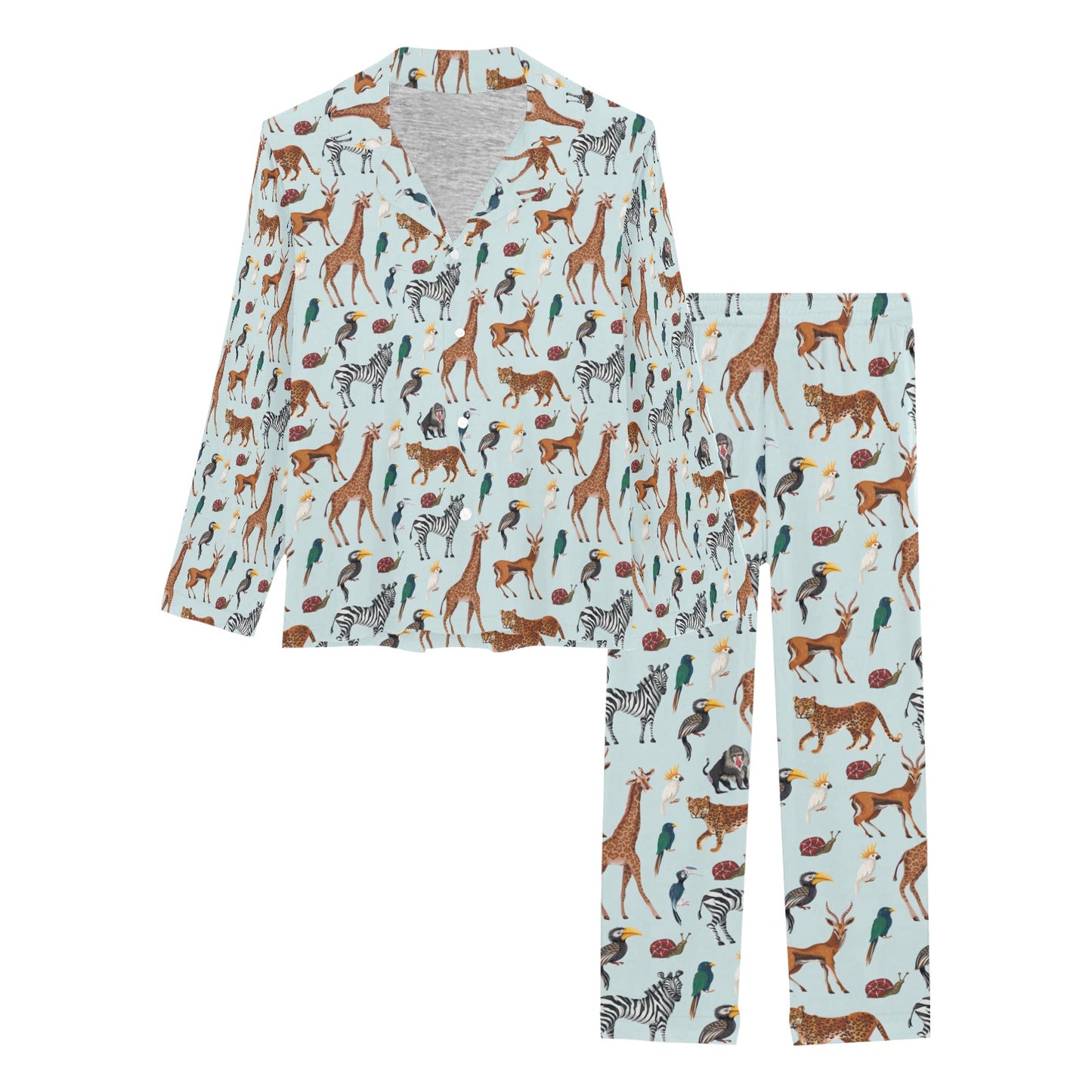 Safari Animal Print Design LKS306 Women's Long Pajama Set