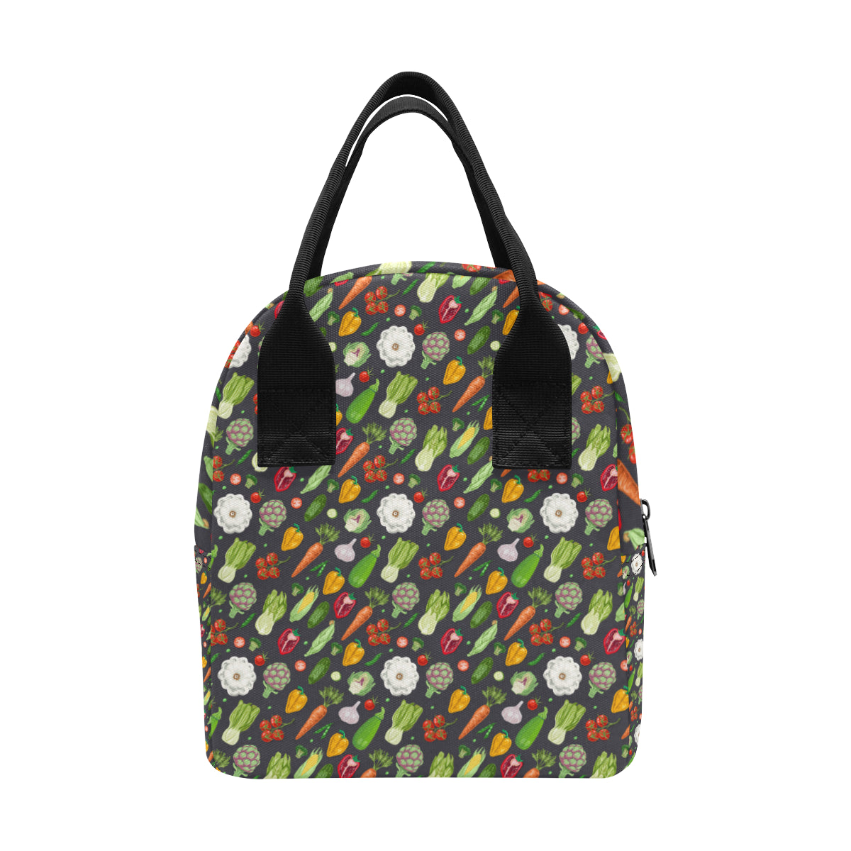 Vegan Pattern Themed Design Print Insulated Lunch Bag