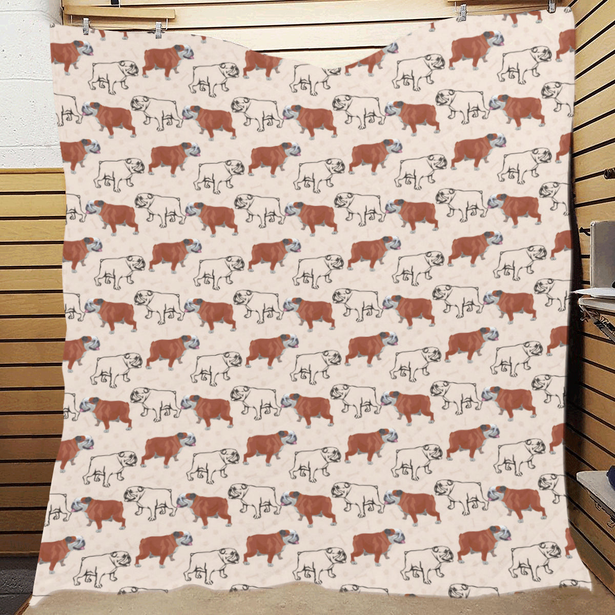 Bulldogs Pattern Print Design 04 Premium Quilt