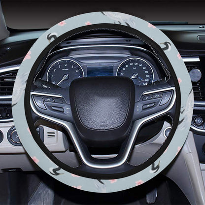 Sakura Bird Print Design LKS304 Steering Wheel Cover with Elastic Edge
