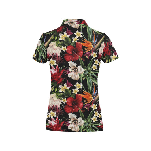 Summer Floral Pattern Print Design SF03 Women's Polo Shirt