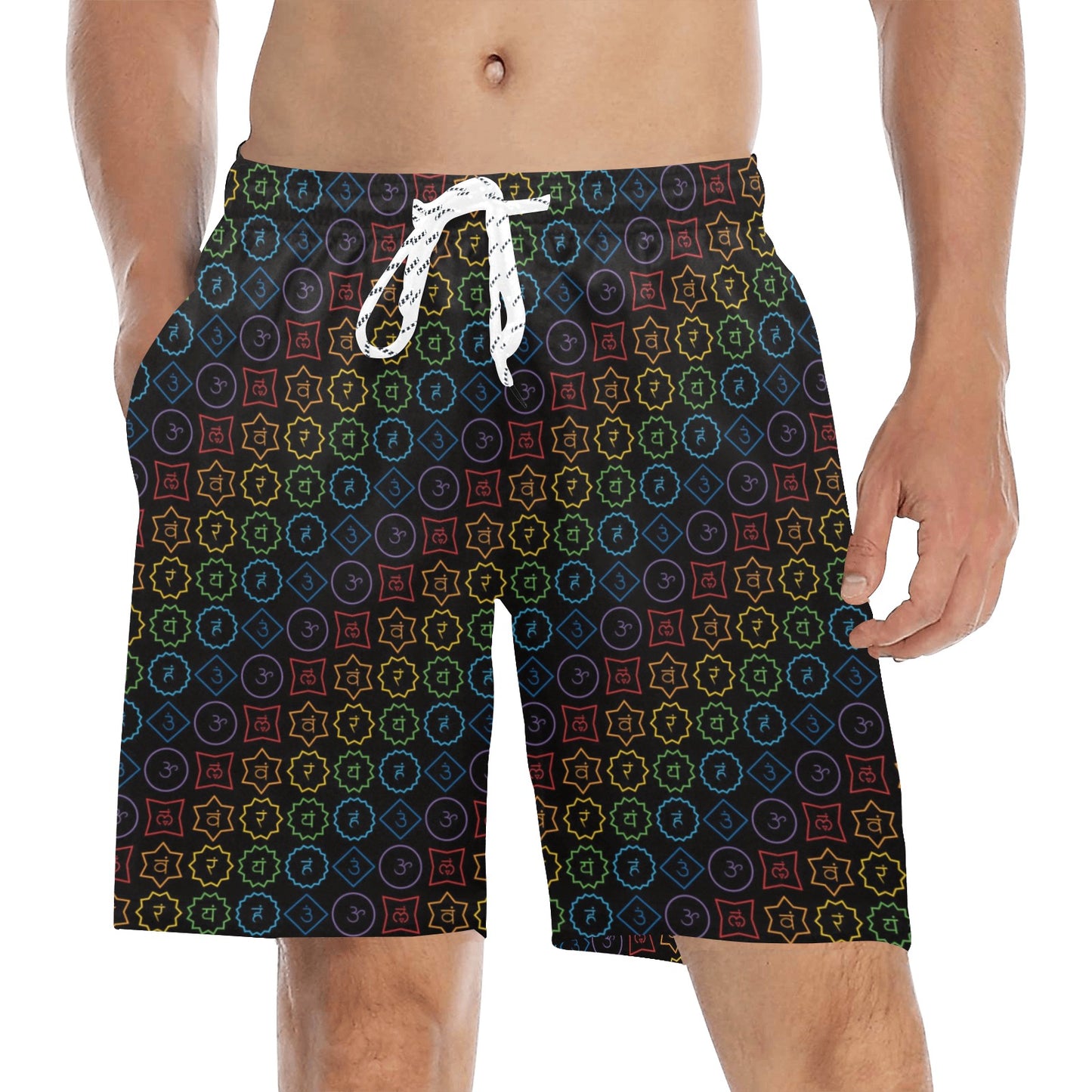 Chakra Colorful Symbol Pattern Men's Swim Trunks Beach Shorts
