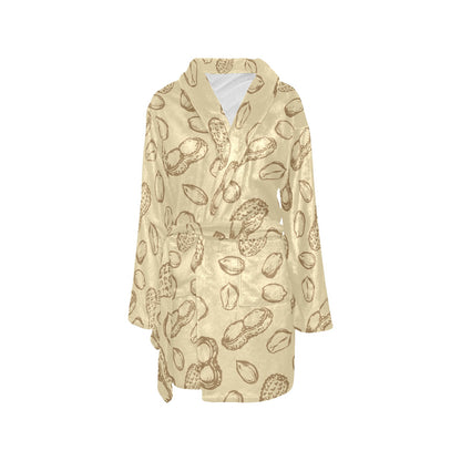 Peanut Pattern Print Design A02 Women's Fleece Robe