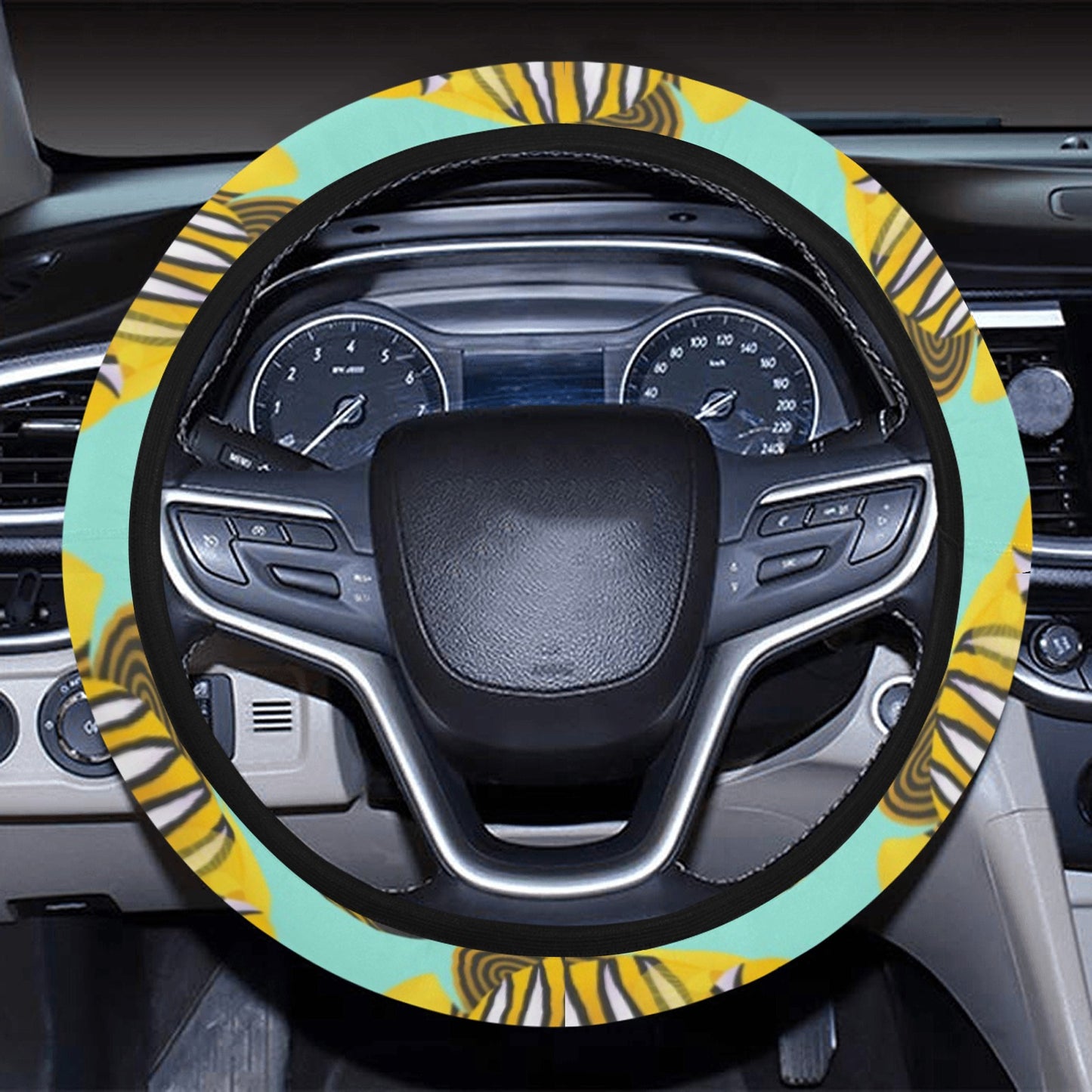 Angelfish Print Design LKS402 Steering Wheel Cover with Elastic Edge