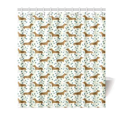 Dachshund Pattern Print Design 01 Shower Curtain