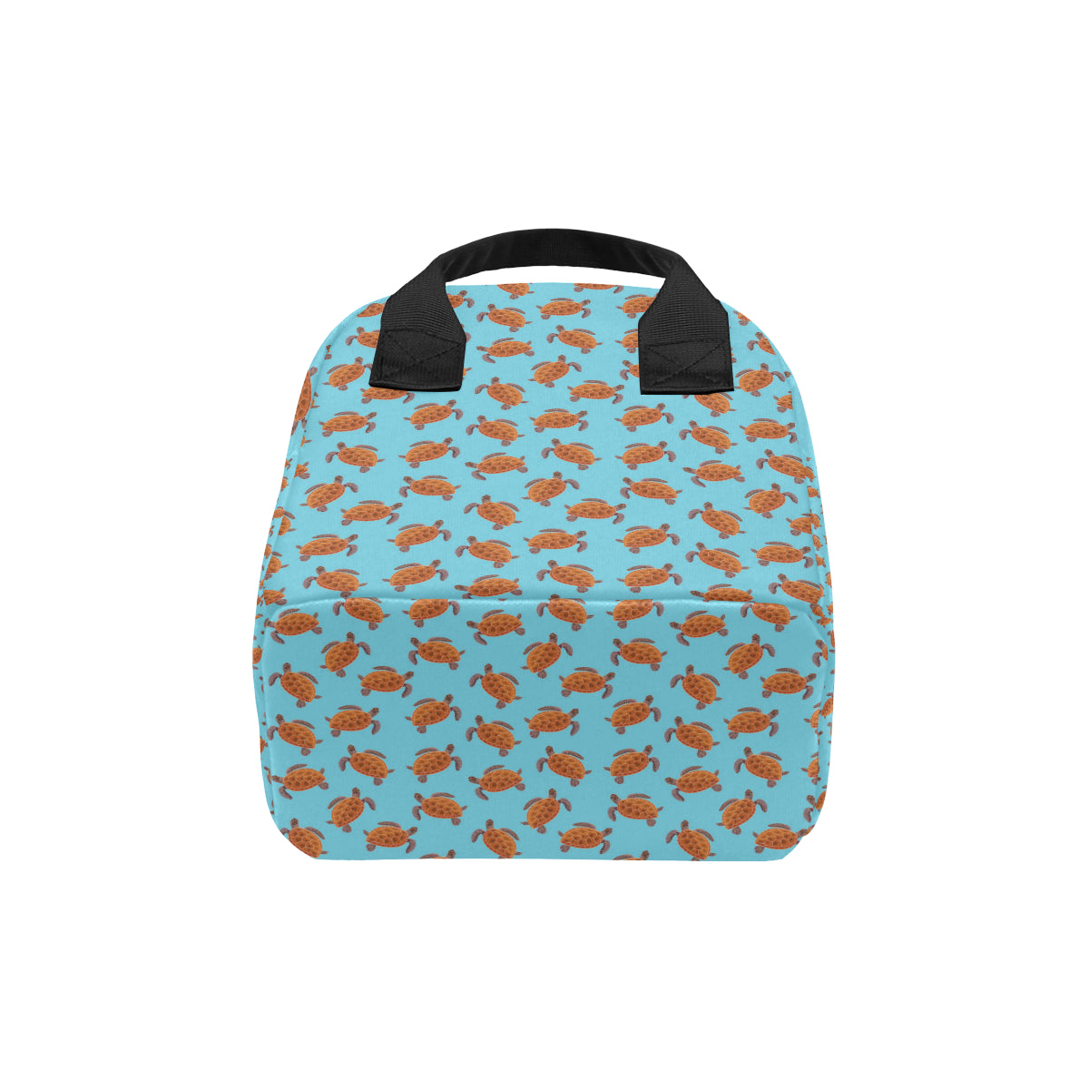 Brow Sea Turtle Print Pattern Insulated Lunch Bag