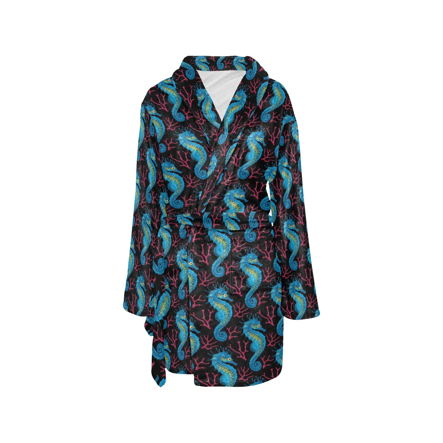 SeaHorse Print Design LKS401 Women's Fleece Robe