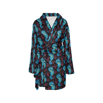SeaHorse Print Design LKS401 Women's Fleece Robe