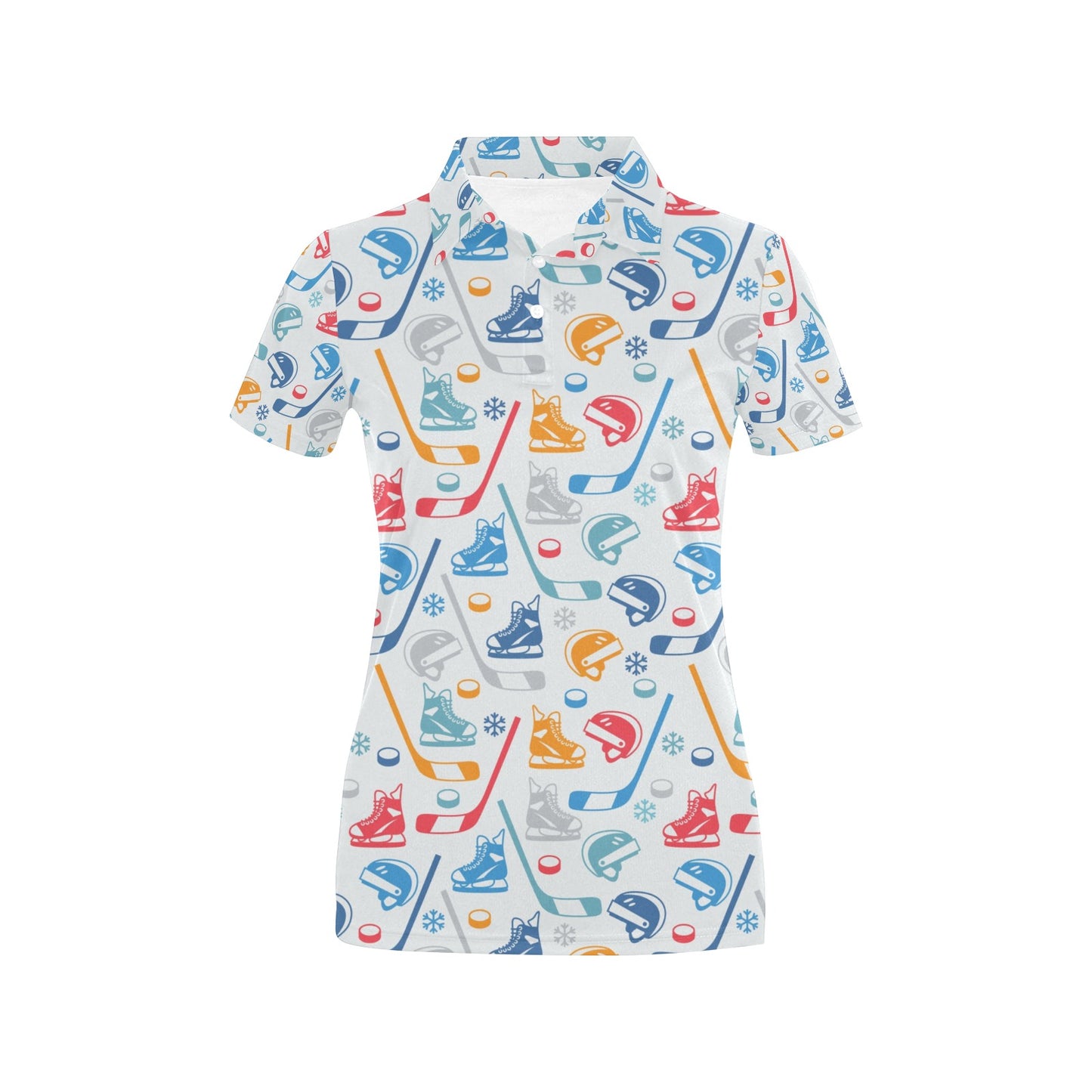 Hockey Equipment Print Design LKS301 Women's Polo Shirt