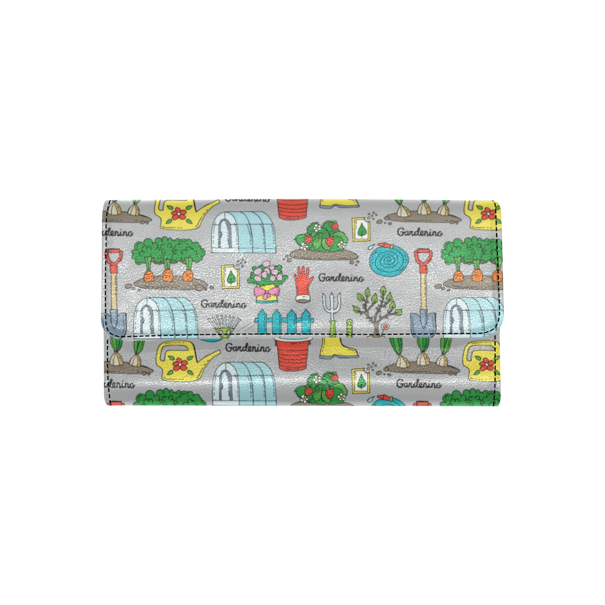 Gardening Pattern Print Design G07 Women's Trifold Wallet