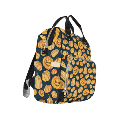 Pumpkin Halloween Pattern Print Design A04 Diaper Bag Backpack