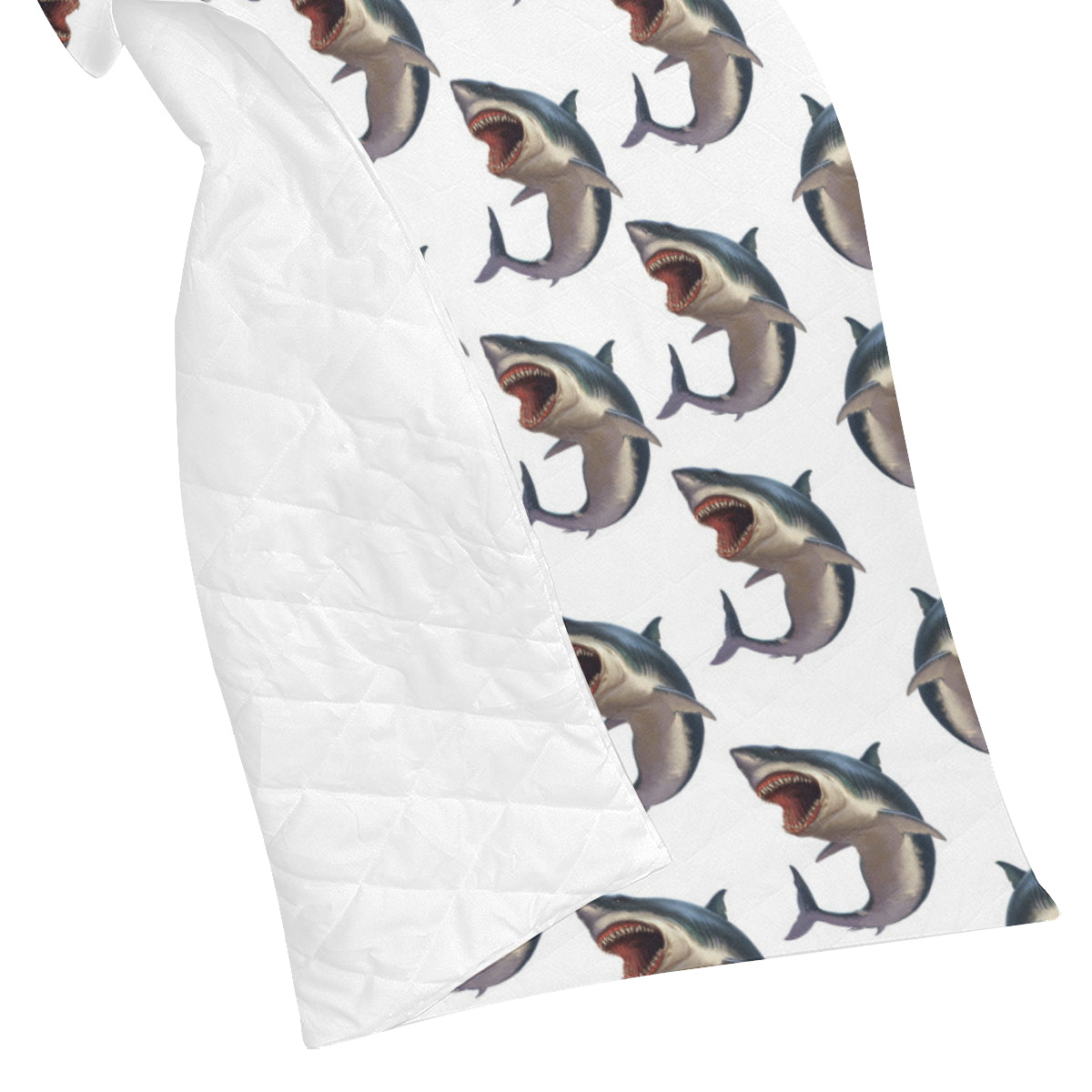 Great White Shark Pattern Print Design 03 Premium Quilt