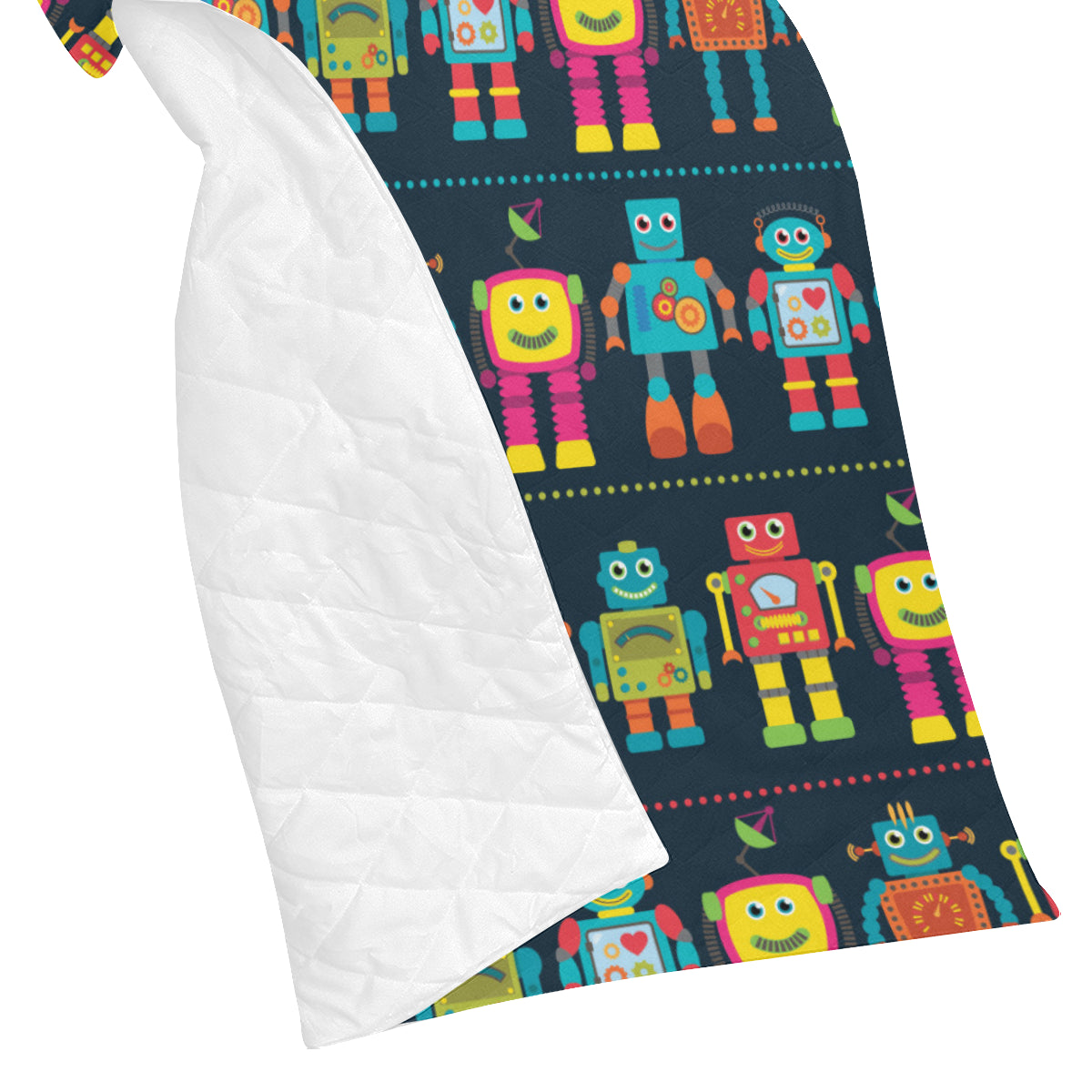 Robot Pattern Print Design A01 Premium Quilt