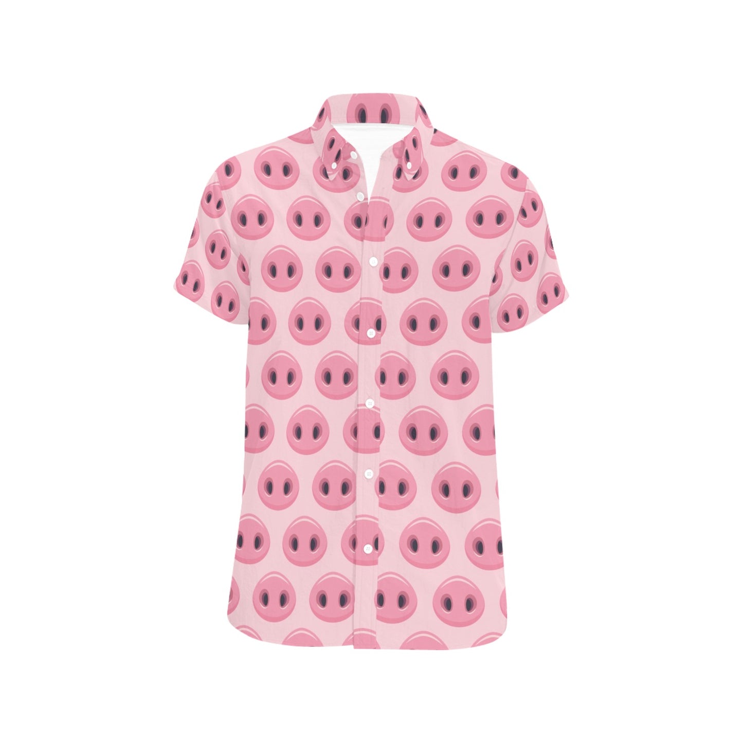 Pig Print Design LKS401 Men Short Sleeve Button Up Shirt