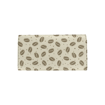 Coffee Pattern Print Design 02 Women's Trifold Wallet
