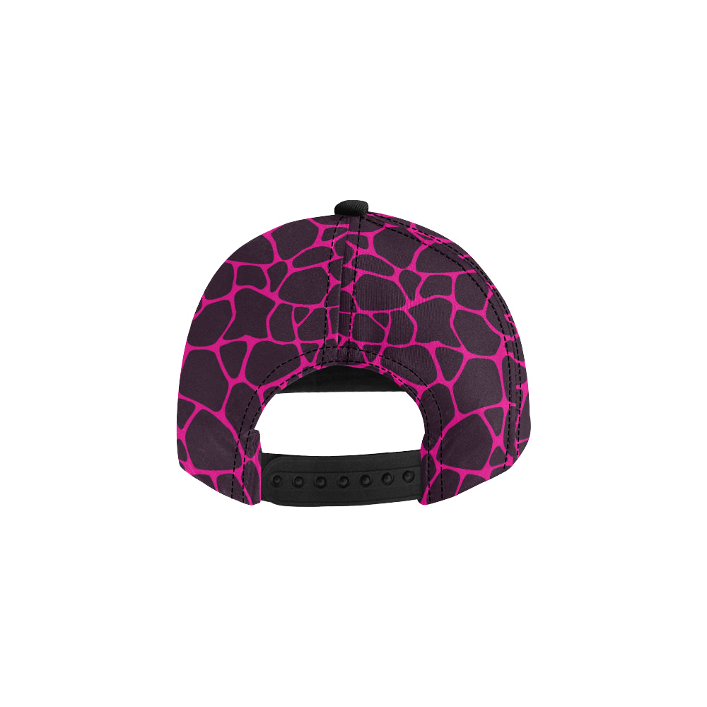 Giraffe Pink Background Texture Print Snapback Cap