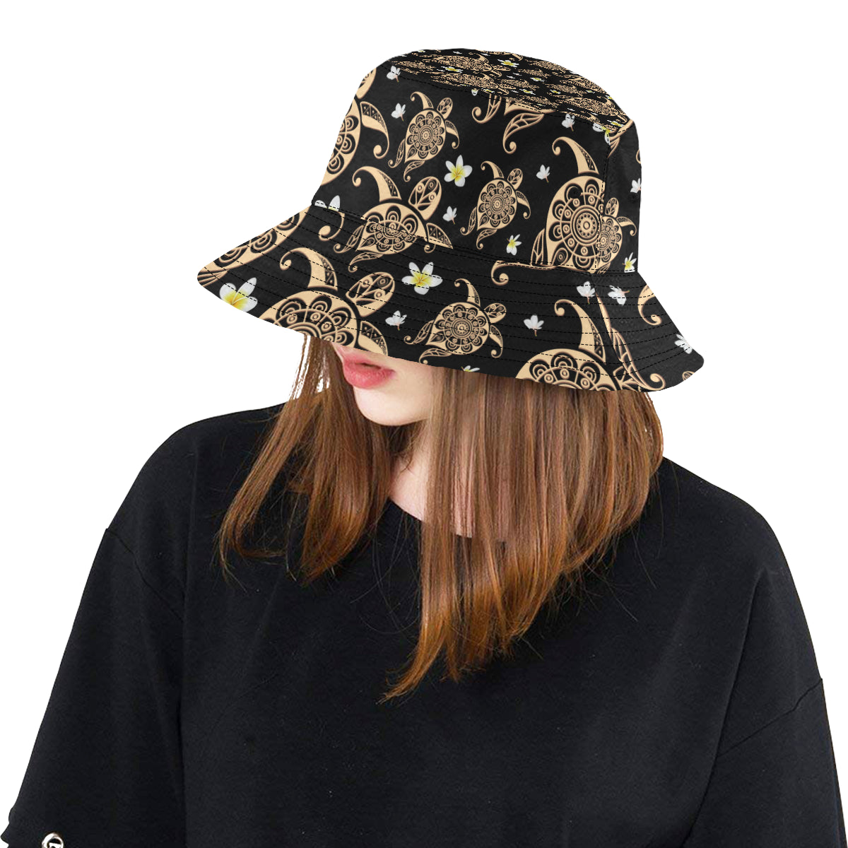 Turtle Polynesian Tribal Hawaiian Unisex Bucket Hat