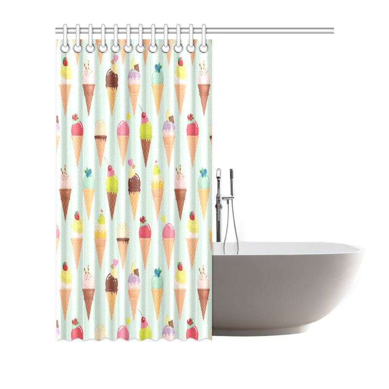 Ice Cream Pattern Print Design 03 Shower Curtain