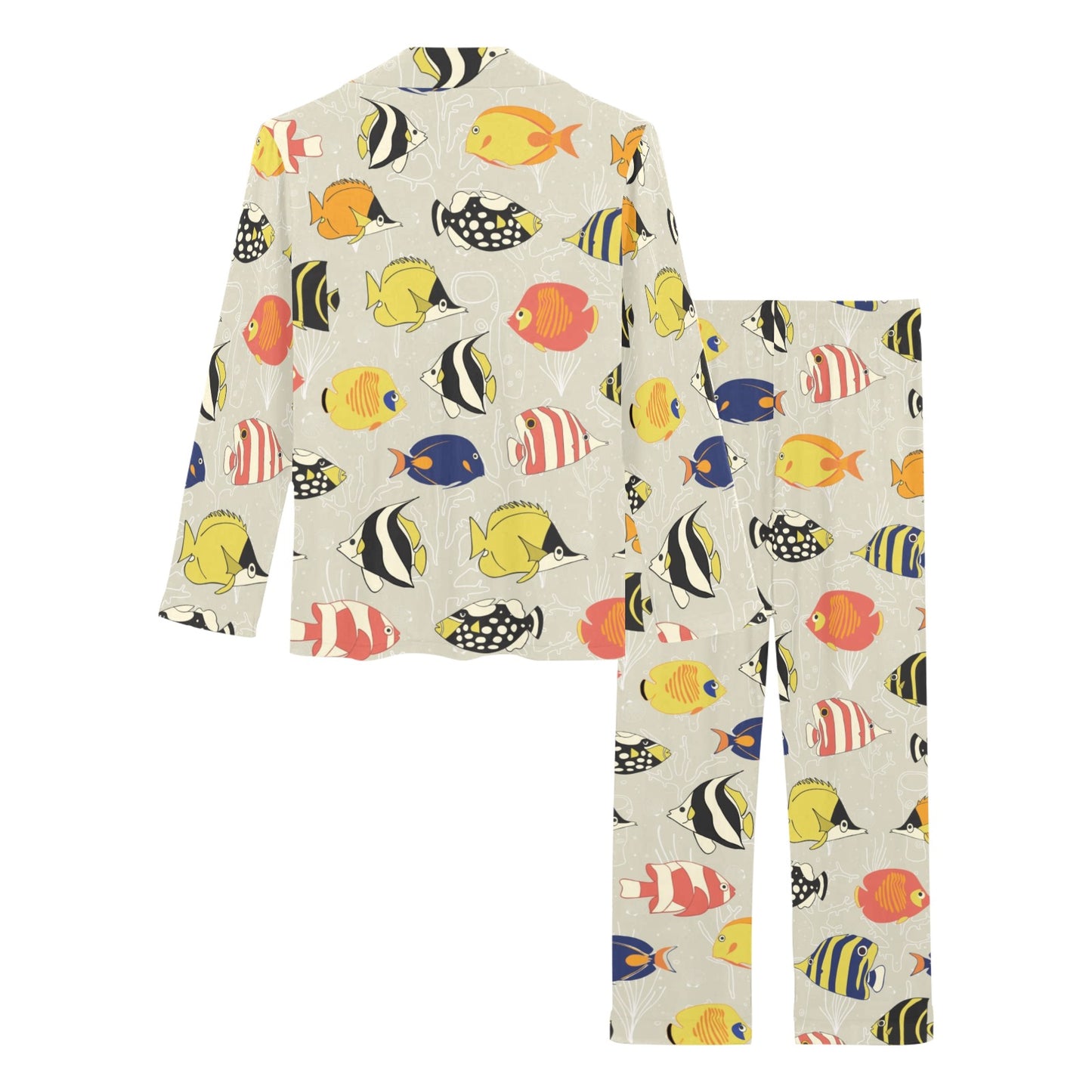 Angelfish Print Design LKS401 Women's Long Pajama Set