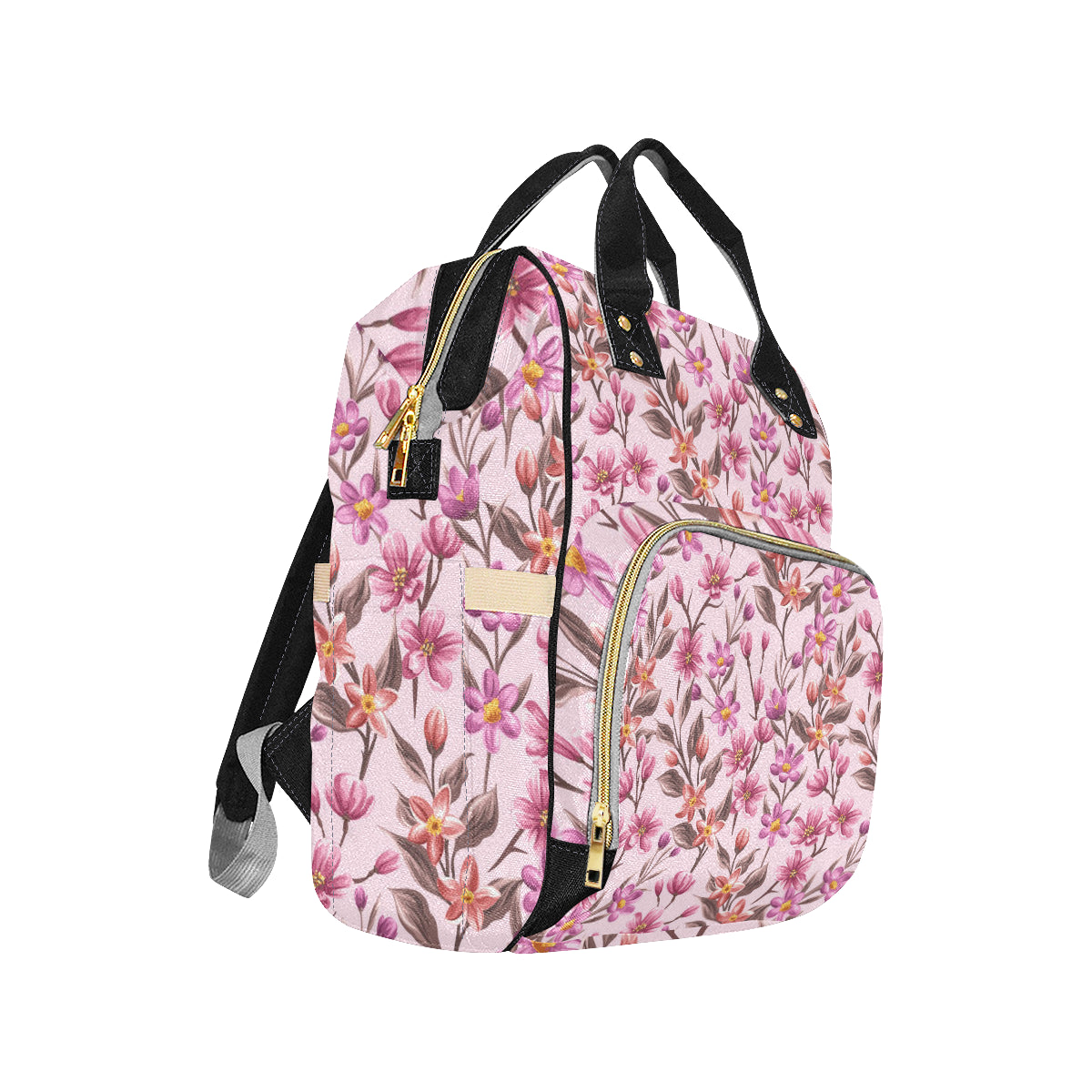 Summer Floral Pattern Print Design SF09 Diaper Bag Backpack