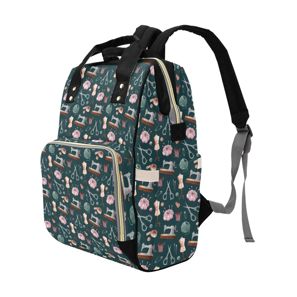 Sewing Equipment Print Design LKS307 Diaper Bag Backpack