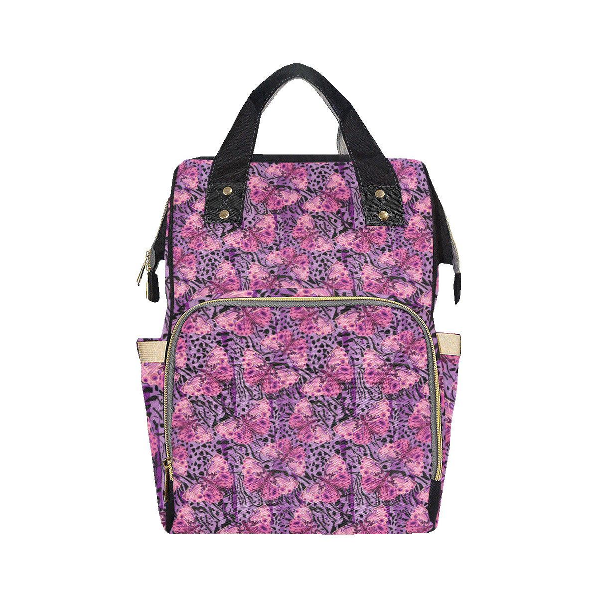 Purple Butterfly Leopard Diaper Bag Backpack