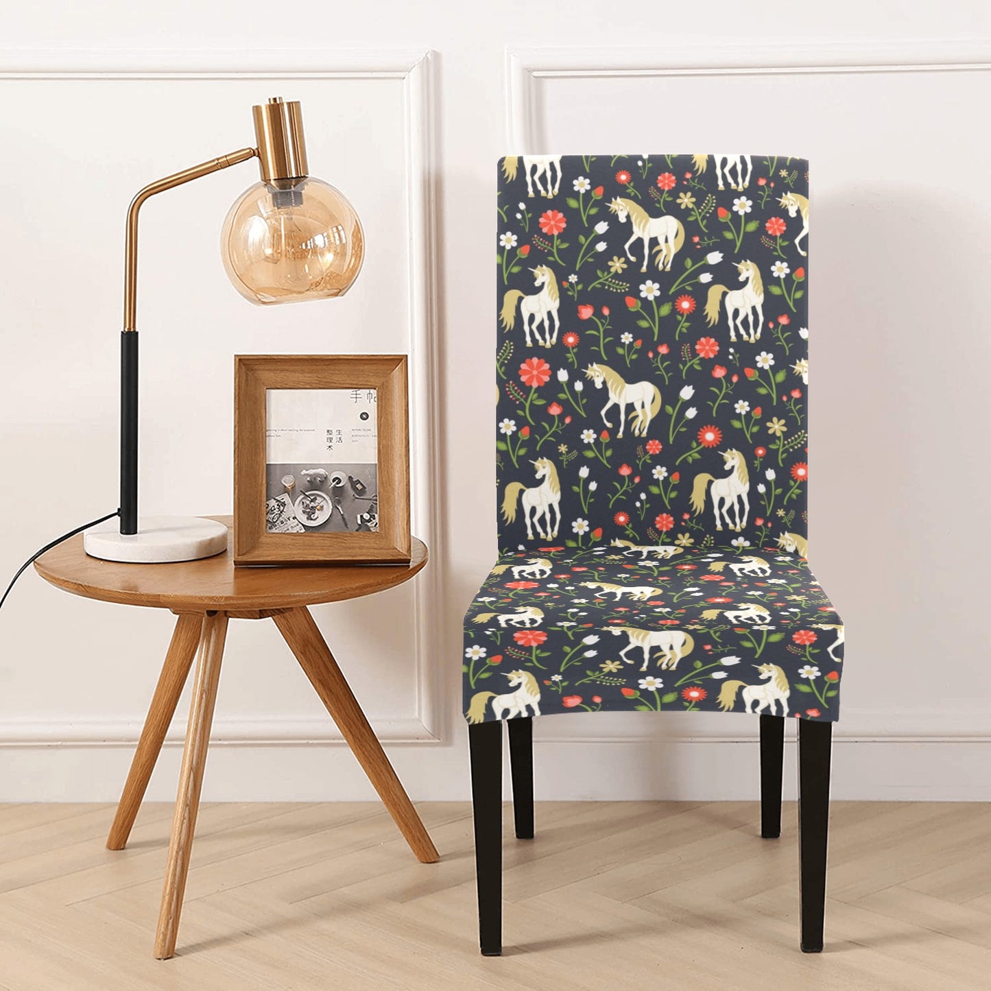 Unicorn Print Design LKS301 Dining Chair Slipcover