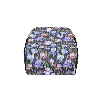 Iris Pattern Print Design IR04 Diaper Bag Backpack