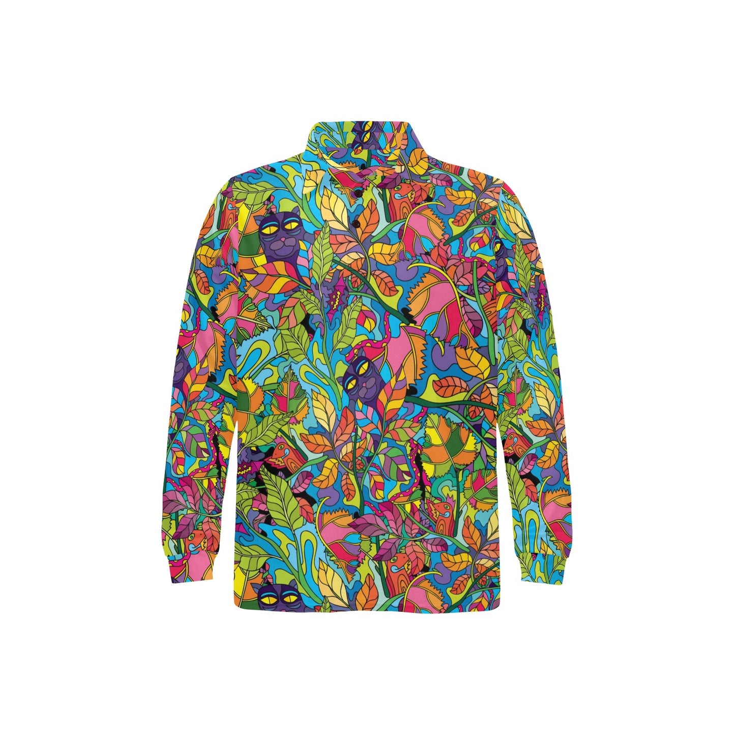 Trippy Print Design LKS301 Long Sleeve Polo Shirt For Men's