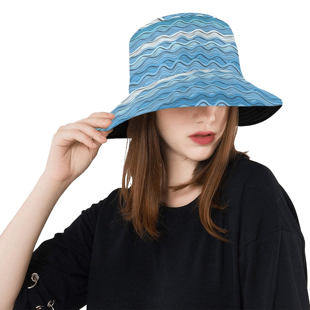 Wave Print Design LKS301 Unisex Bucket Hat