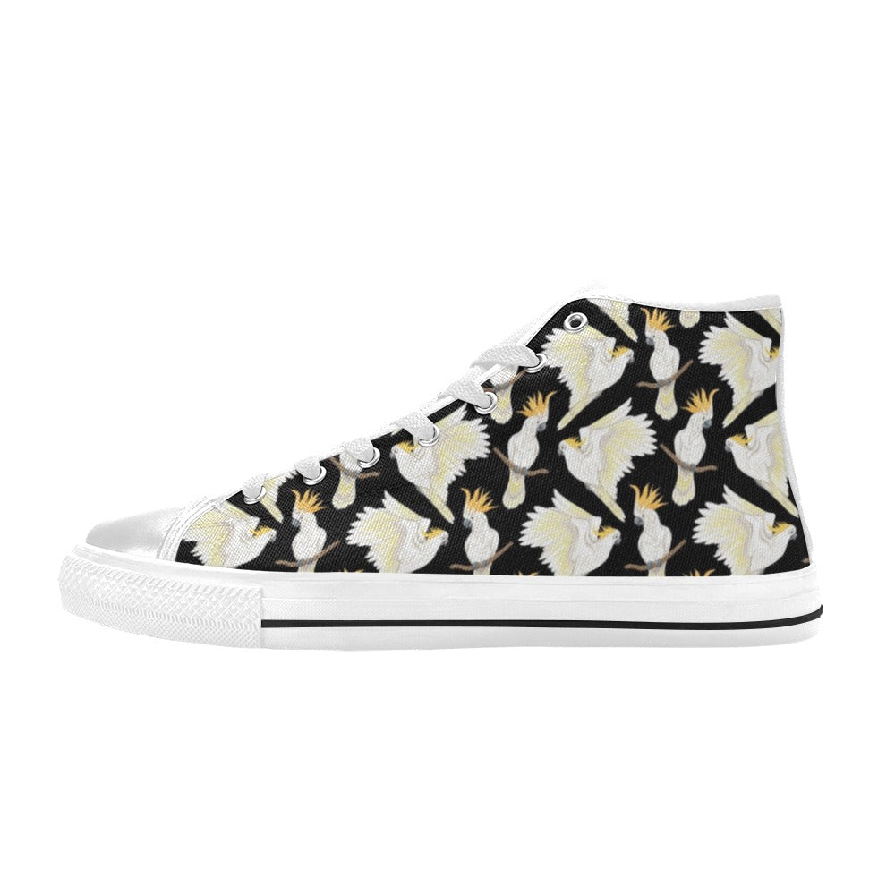 Cockatoo Print Design LKS402 Men's High Top Canvas Shoes
