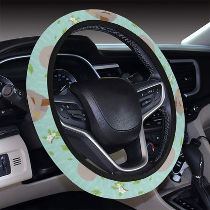 Sloth Print Design LKS305 Steering Wheel Cover with Elastic Edge