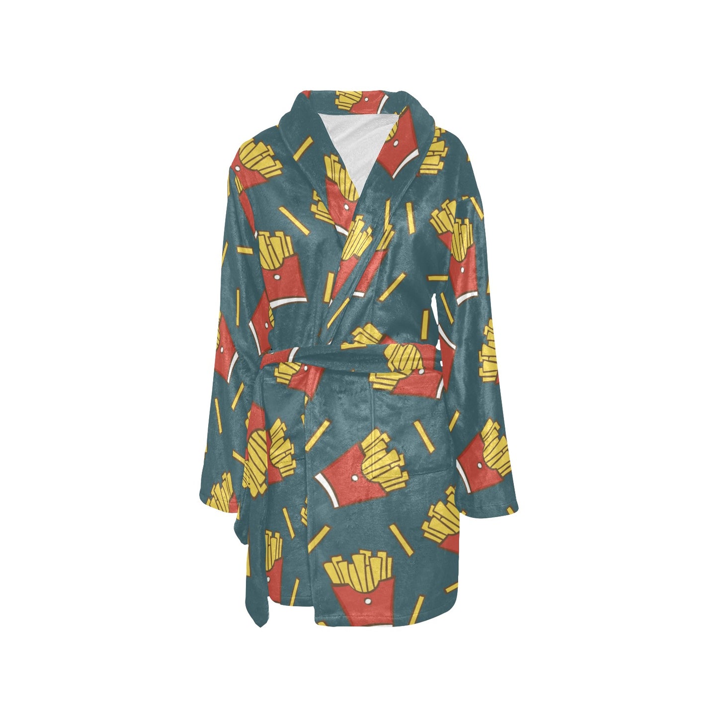 French Fried Pattern Print Design 04 Women's Fleece Robe