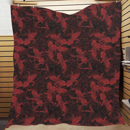 Gecko Pattern Print Design 04 Premium Quilt