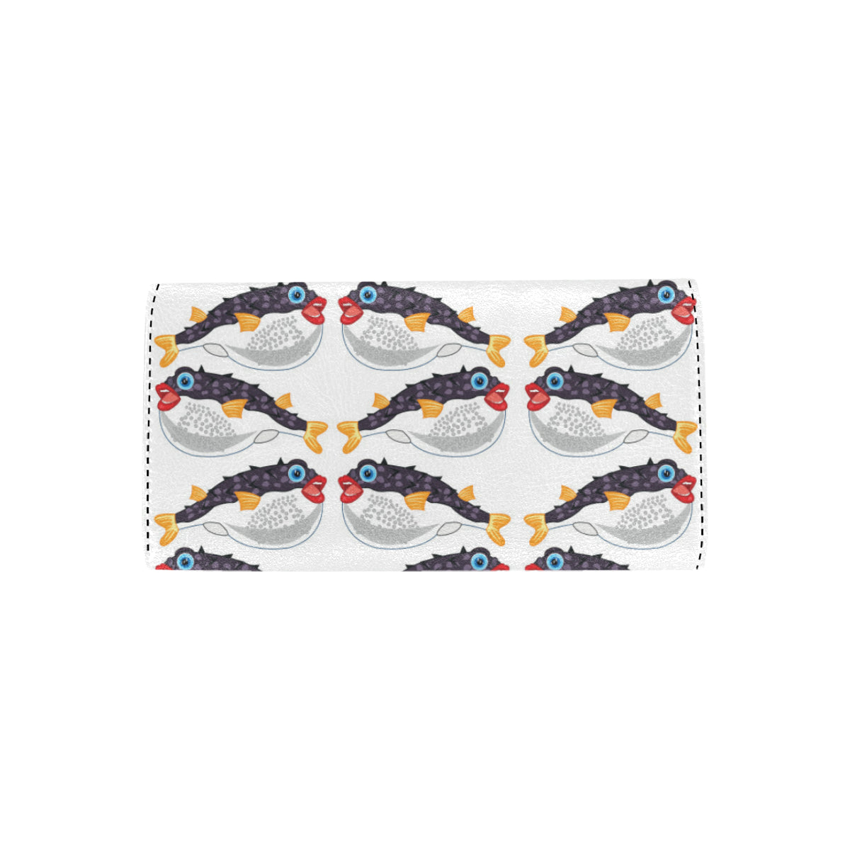 Fugu Pattern Print Design 03 Women's Trifold Wallet