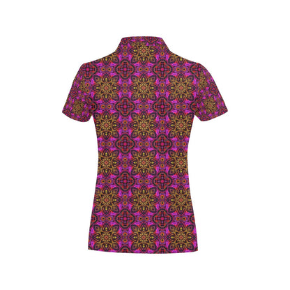 kaleidoscope Abstract Print Design Women's Polo Shirt